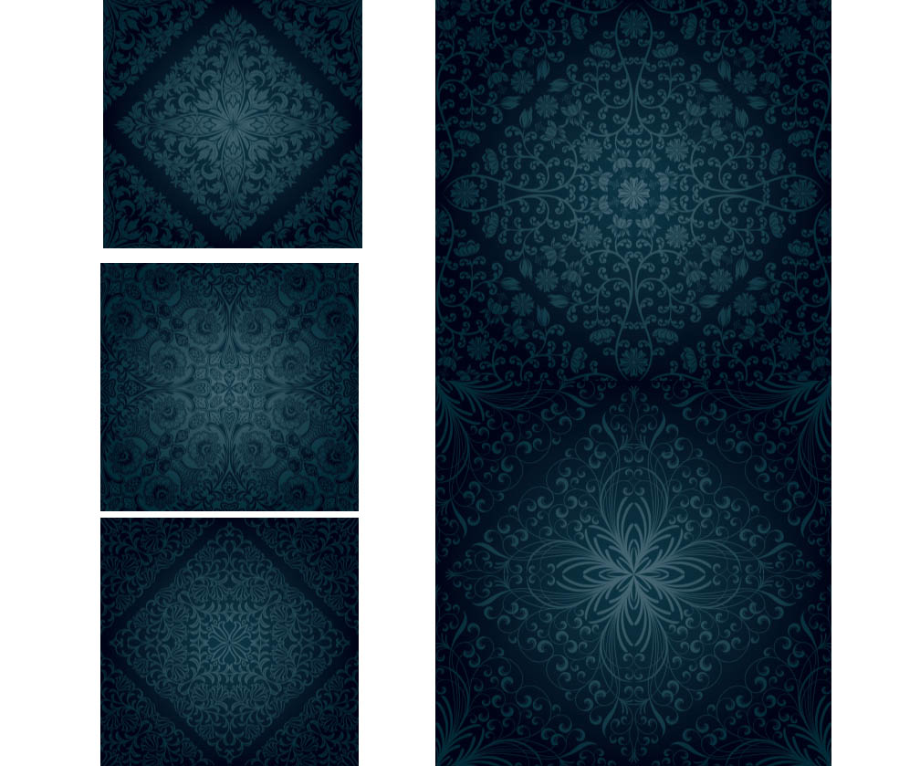 Dark blue backgrounds with patterns