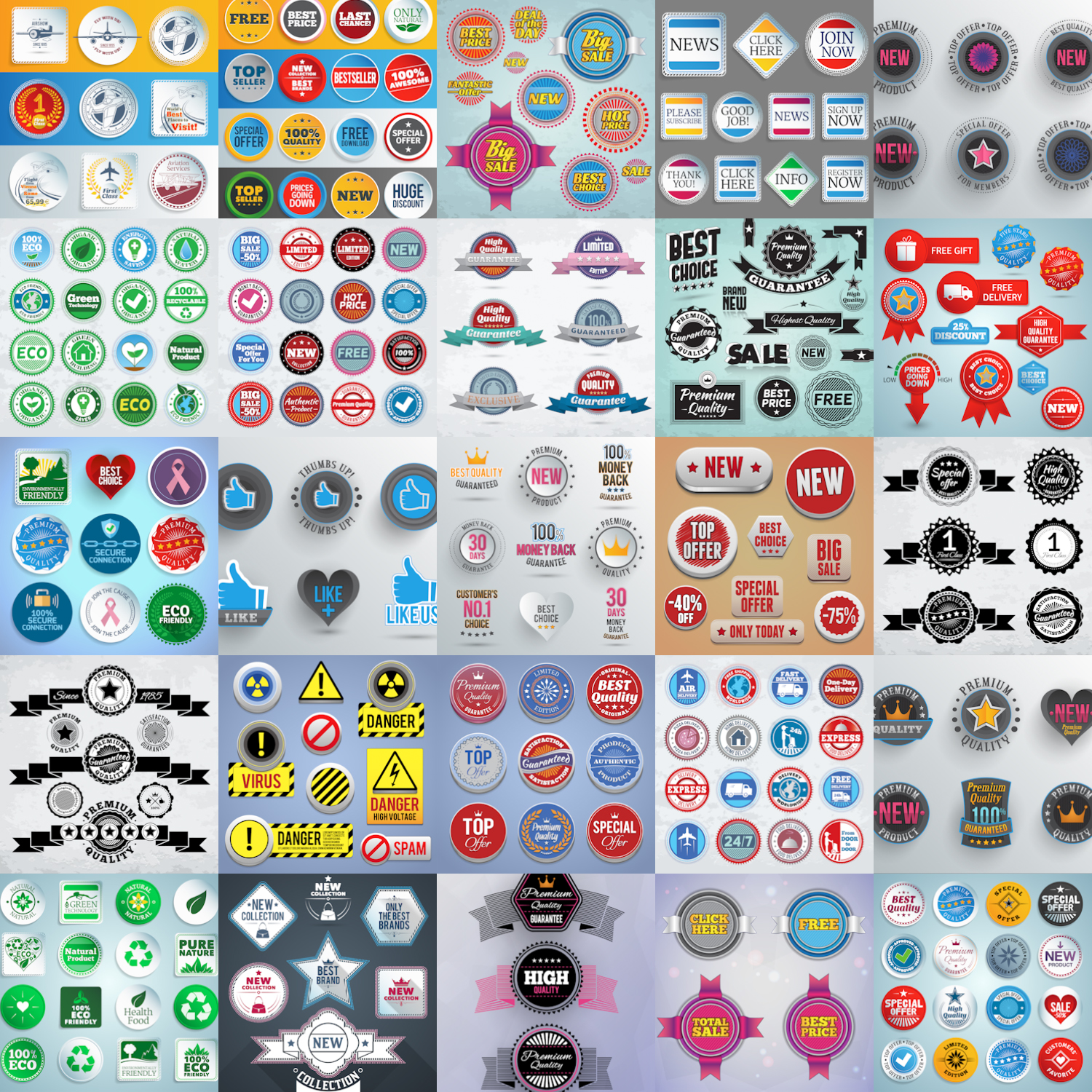 Different labels and stickers vectors