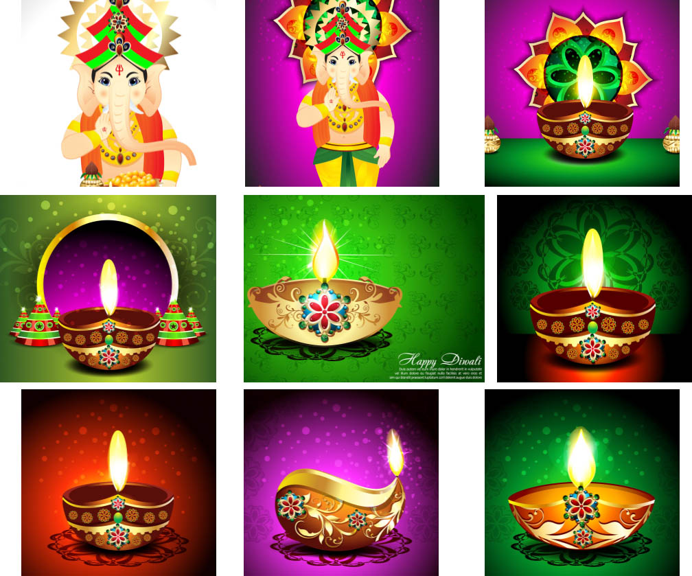 Diwali festival and Ganesh Chaturthi backgrounds