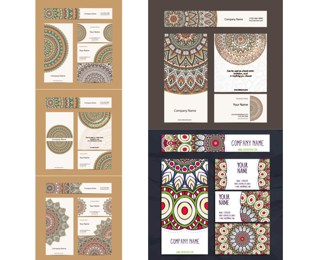 Ethnic style Business cards and banners