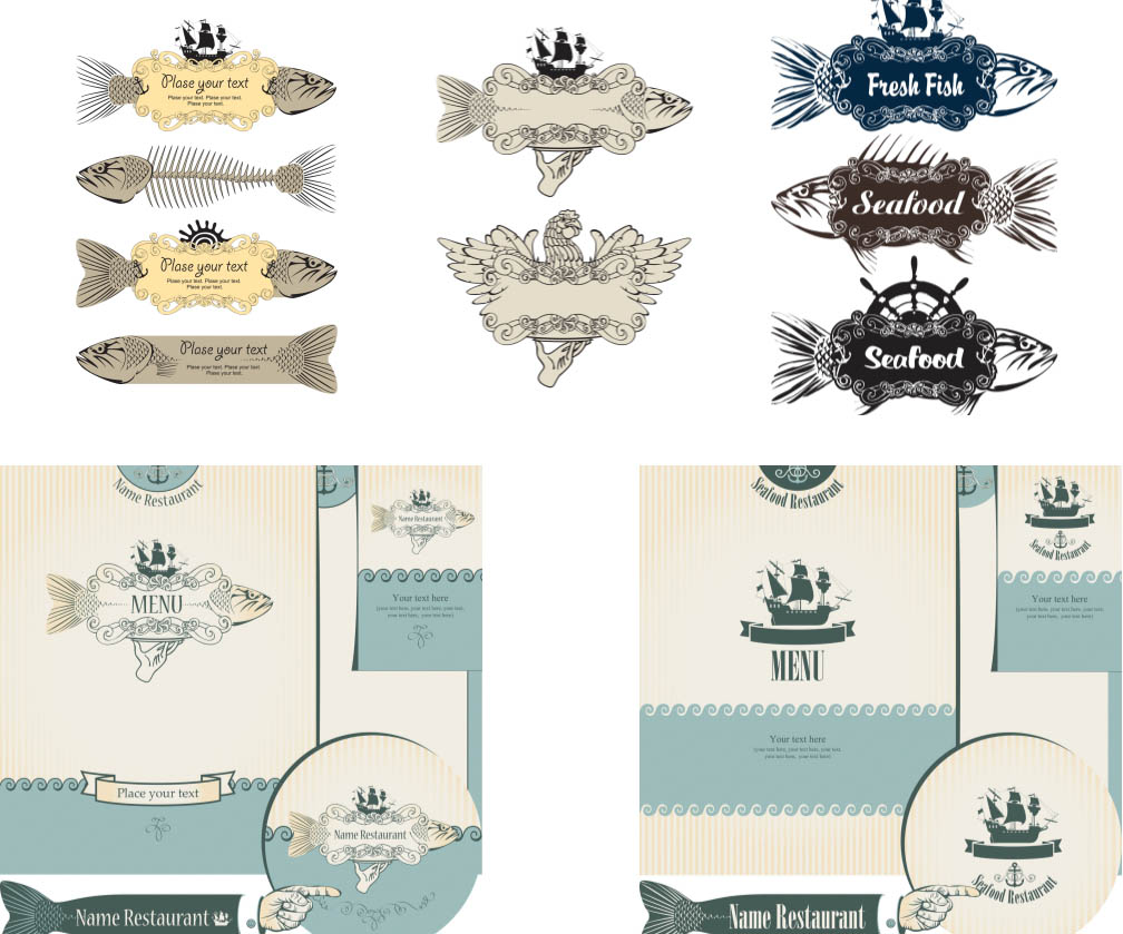 Fish labels and menu
