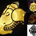 Indian God Ganesha in gold vector free download