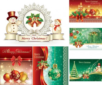 Merry Christmas and Happy New Year green backgrounds vector 2020 - 2021