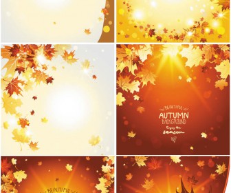 Nice and shiny Autumn (fall) backgrounds with leaves
