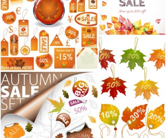Qualitatively drawn autumn (fall), discount and backgrounds