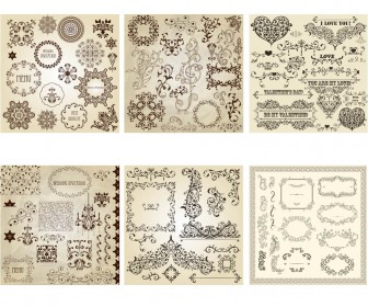 Vintage floral frames vector