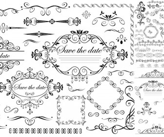 Wedding frames with place for text vector