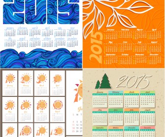 2015 Calendar with numbered months