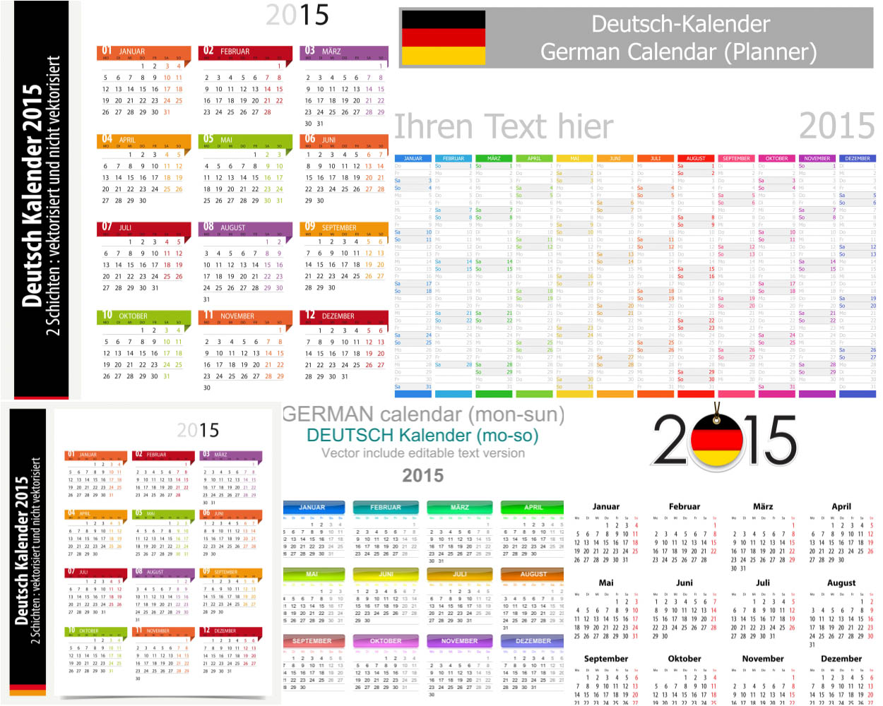 2015 German calendars
