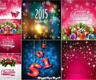 2015 Merry Christmas and New Year backgrounds