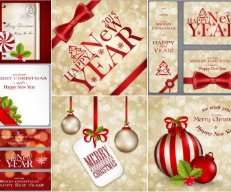 2015 New Year and Christmas backgrounds and banners