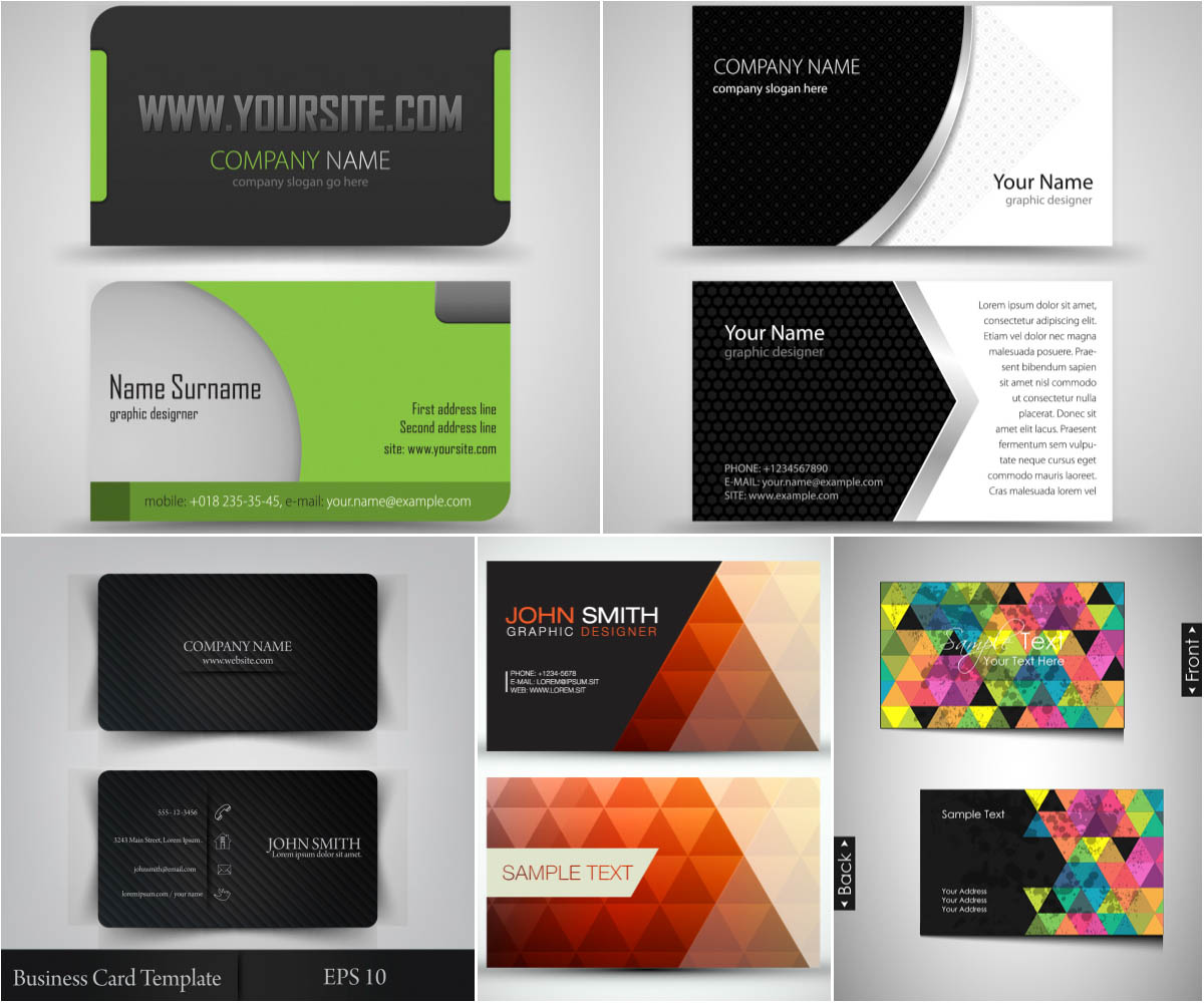 Abstract creative business cards