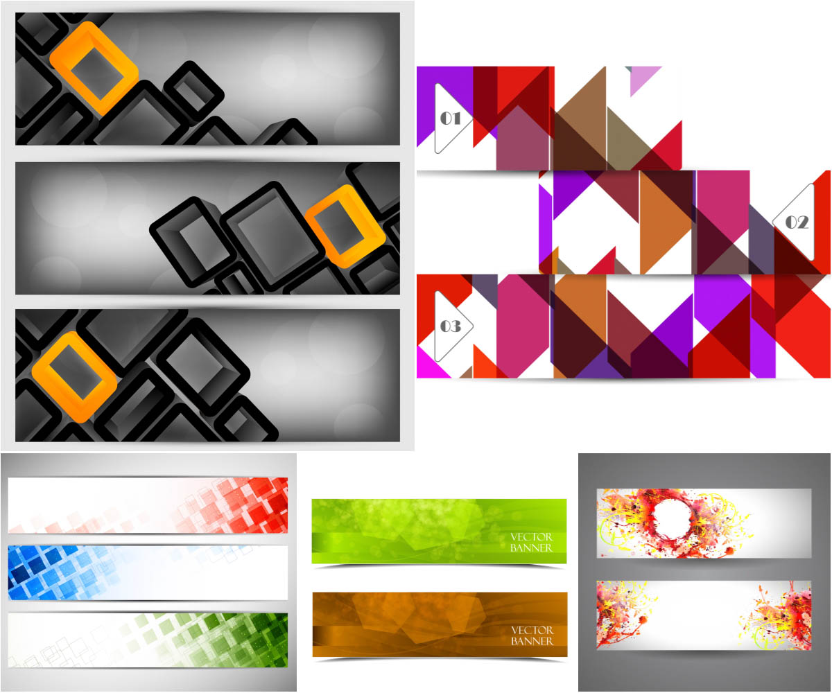 Abstract horizontal banners