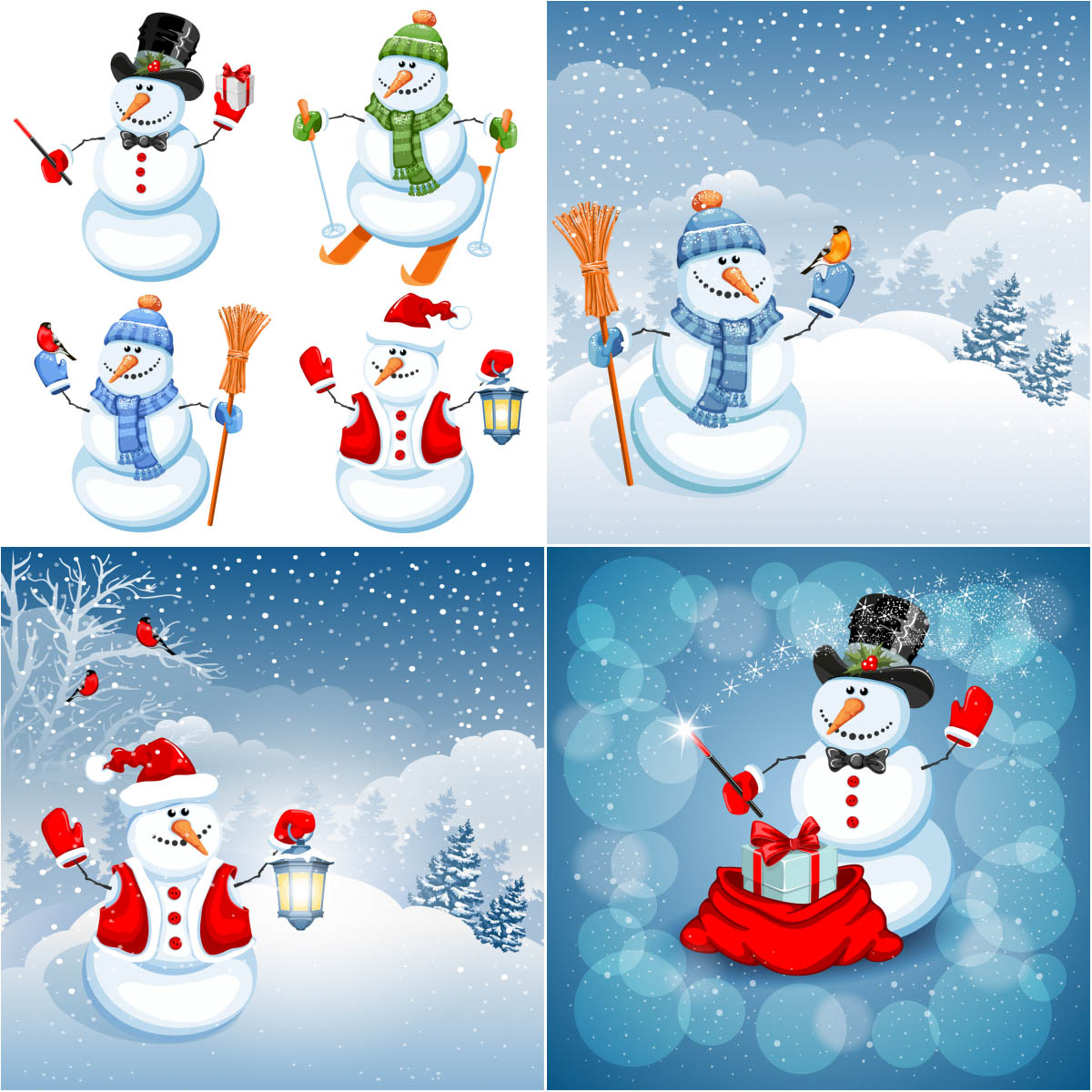 Backgrounds with snowman