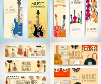 Banners with guitar