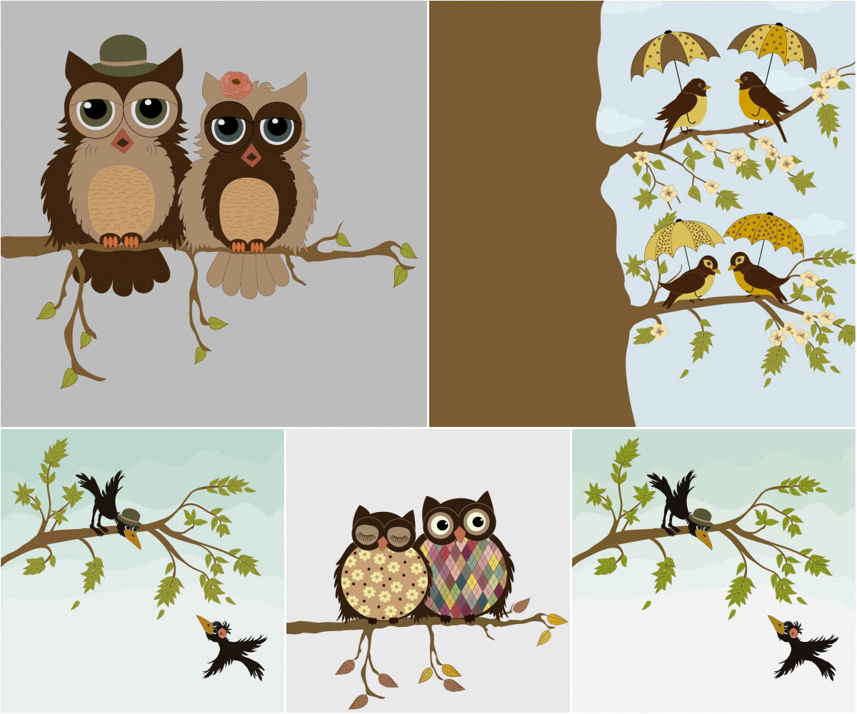 Birds on the branches vector