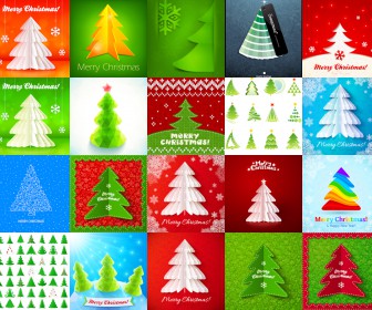 Christmas Fir-tree backgrounds vector 2020 - 2021