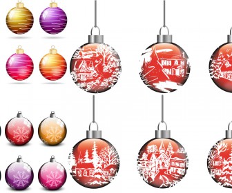 Painted Christmas balls vector 2020 - 2021