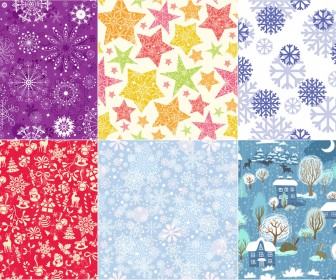 Christmas pattern with stars and snowflakes vector