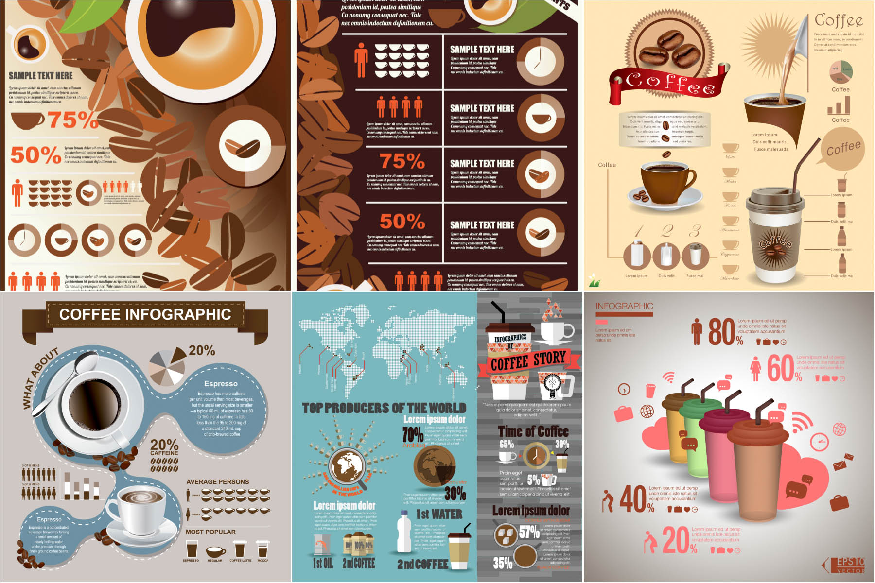 Coffee menu and infographics