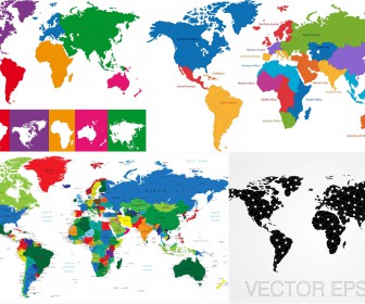 Colored world maps