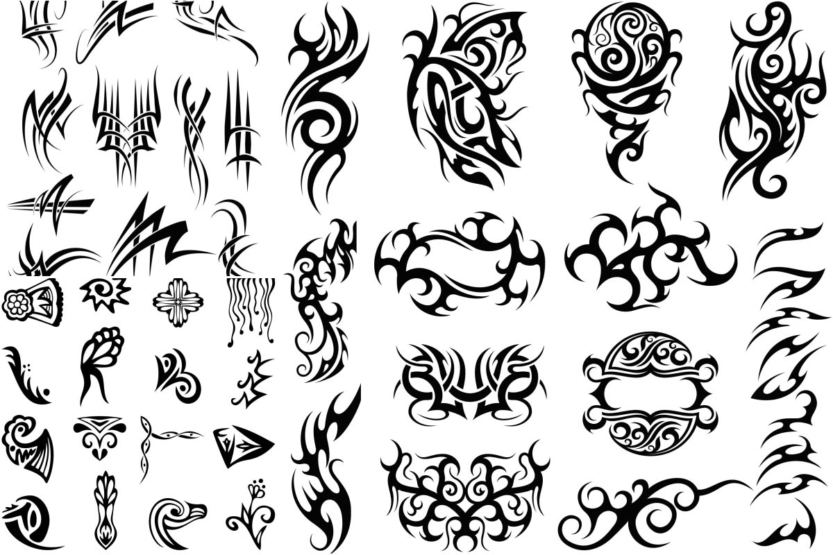 Decorative ornaments and tattoos templates