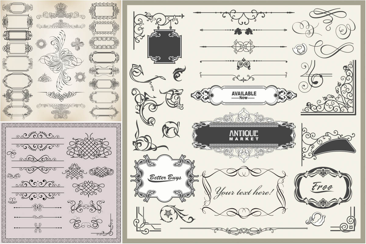 Floral frames and borders, ornament