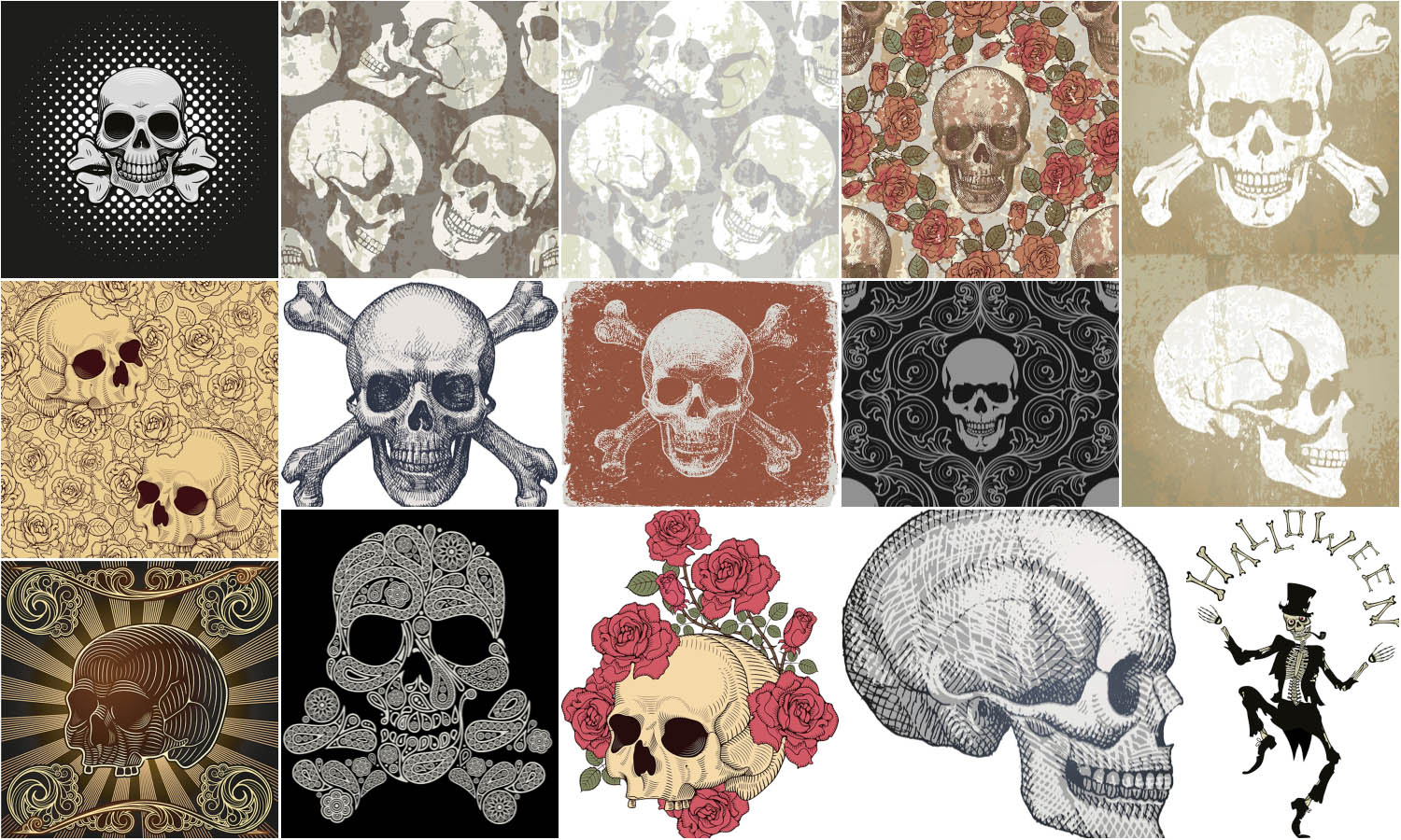Halloween skull templates