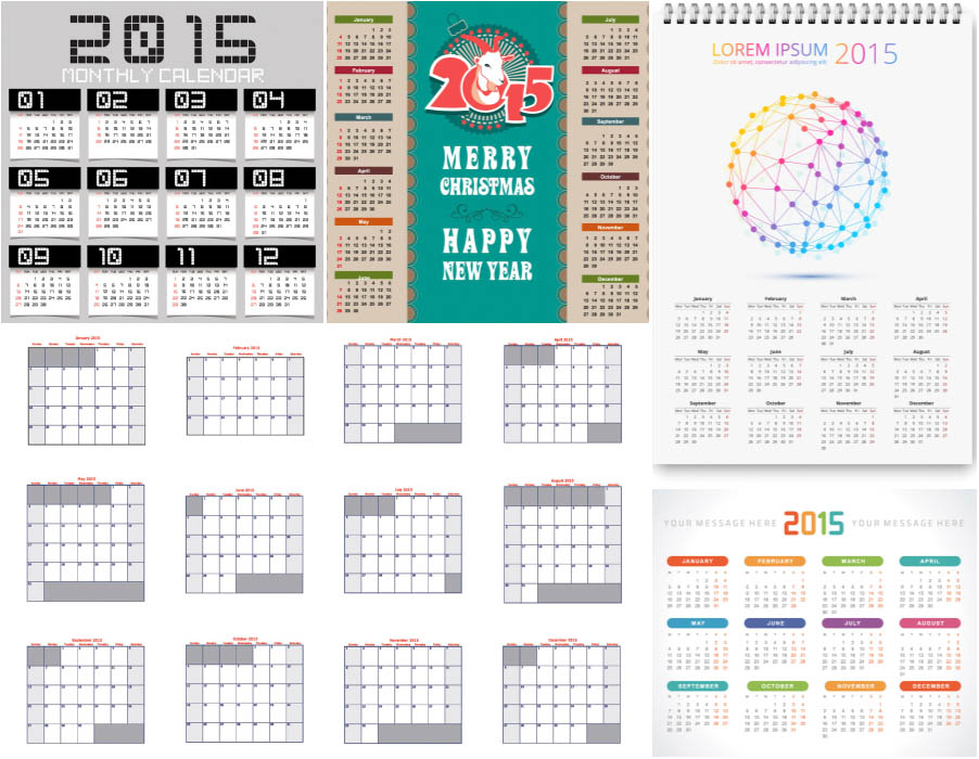 Happy New Year 2015 calendar