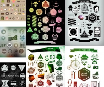 Hipster style design elements