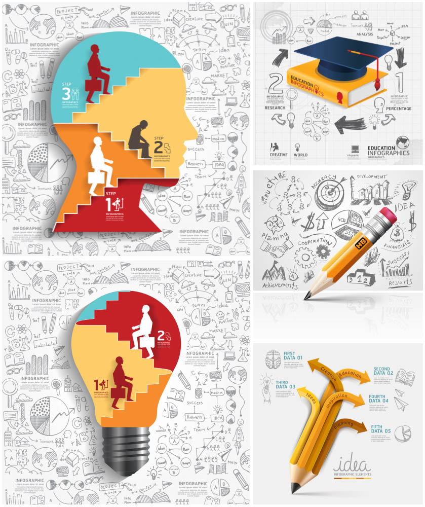 Infographic education and idea business template