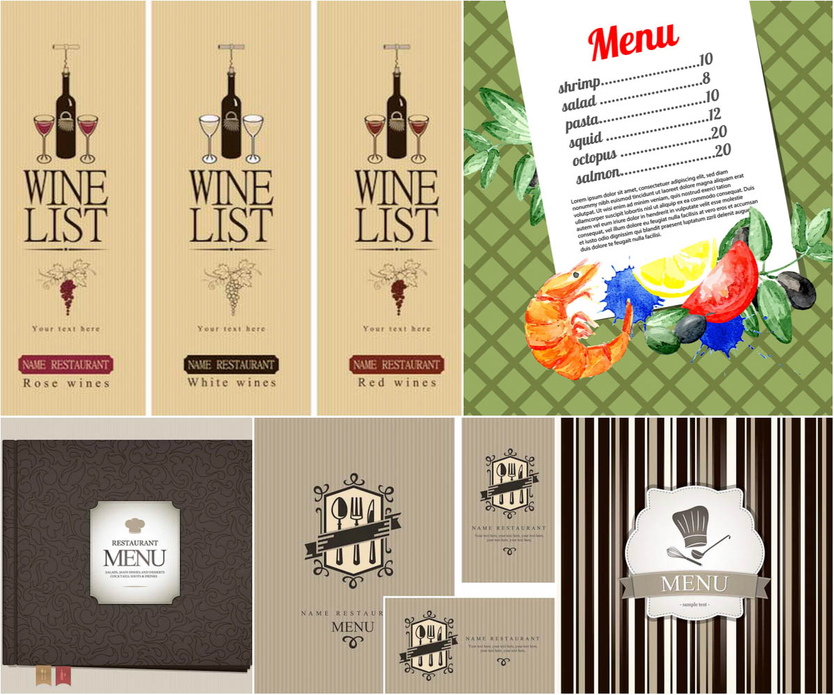 Restaurant vintage menu design