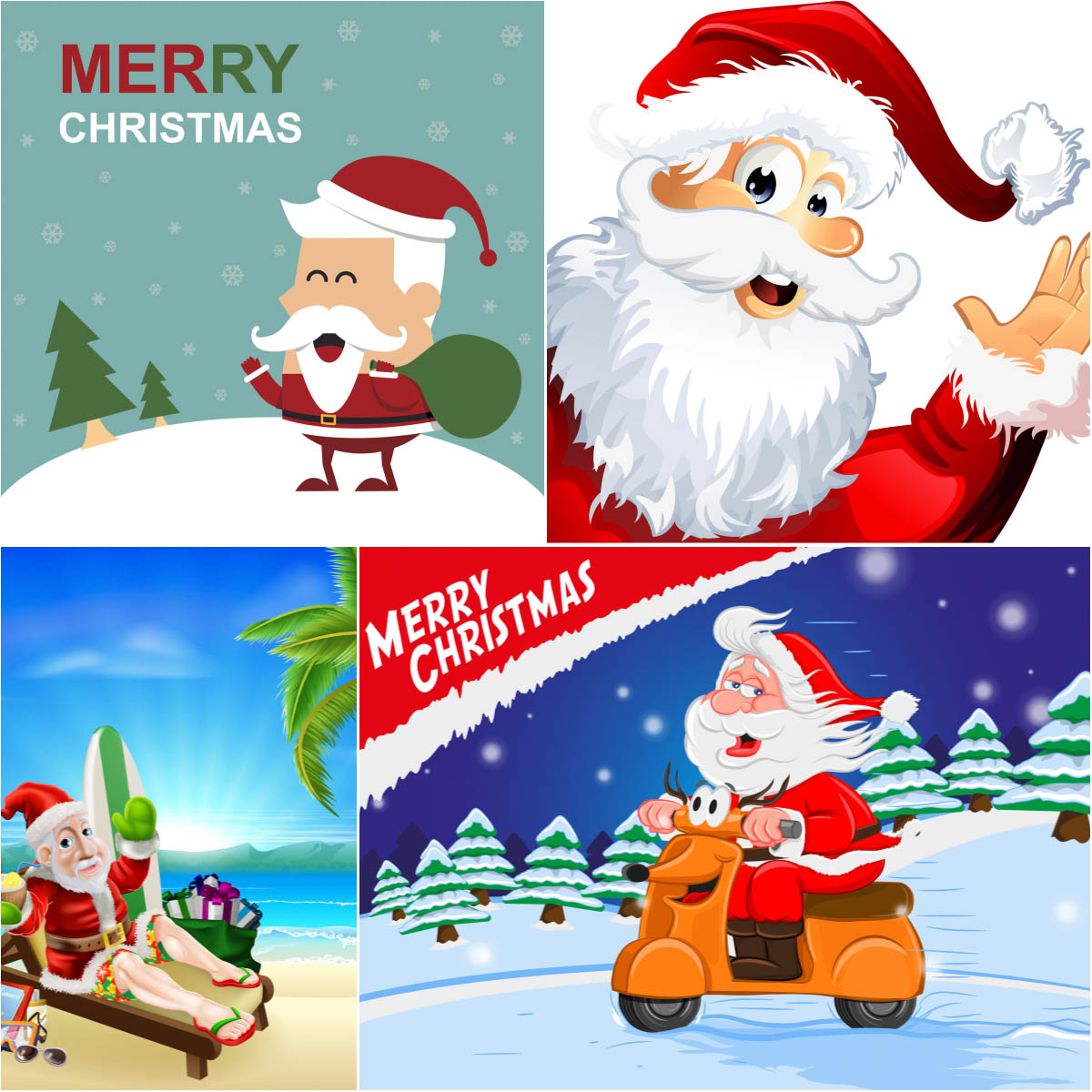 Santa Claus on a motorcycle in the form of a deer backgrounds