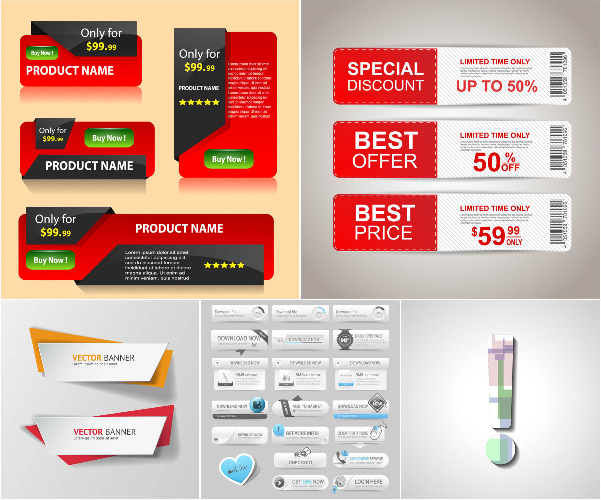 WEB design buttons and WEB elements