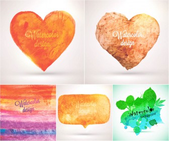 Watercolour hearts backgrounds