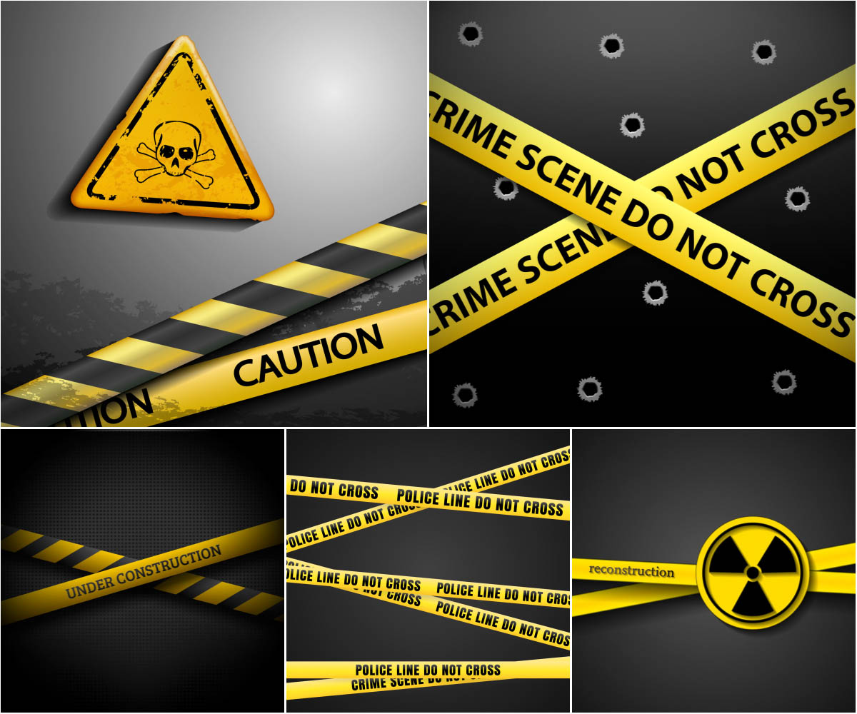 Yellow crime scene tape vector free download, Clipart Graphics ( .ai