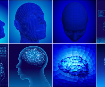 Blue human brain
