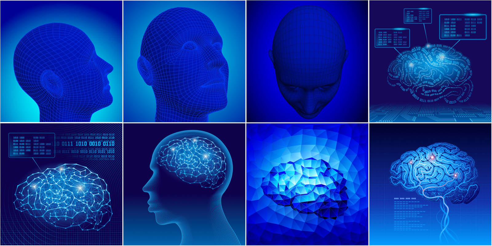 Blue human brain