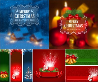 Christmas and New Year background and banners vector 2020 - 2021