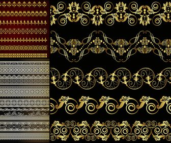 Gold ornate borders vector