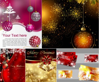 Merry Christmas greeting cards vector set 3 2020 - 2021