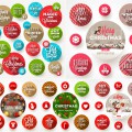 Round frames with Christmas greetings vector