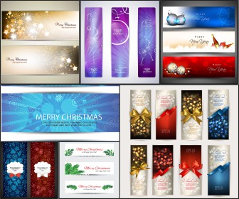 Christmas vertical and horizontal banners