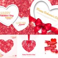 Creative Valentine's Day cards with hearts vector