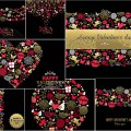 Happy Valentine's Day on black backgrounds vector