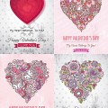 Postcards to the Valentine's Day with hearts vector