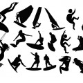 Silhouettes surf vector