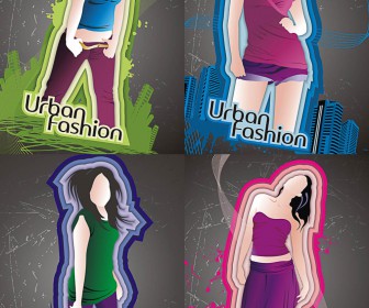 Urban fashion girls vector