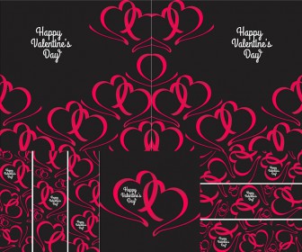 Valentine's Day banners and backgrounds with hearts vector