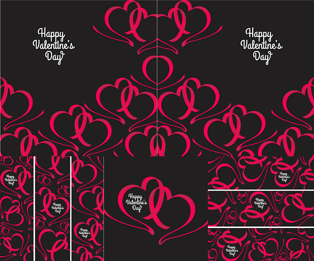Valentine's Day banners and backgrounds with hearts vector